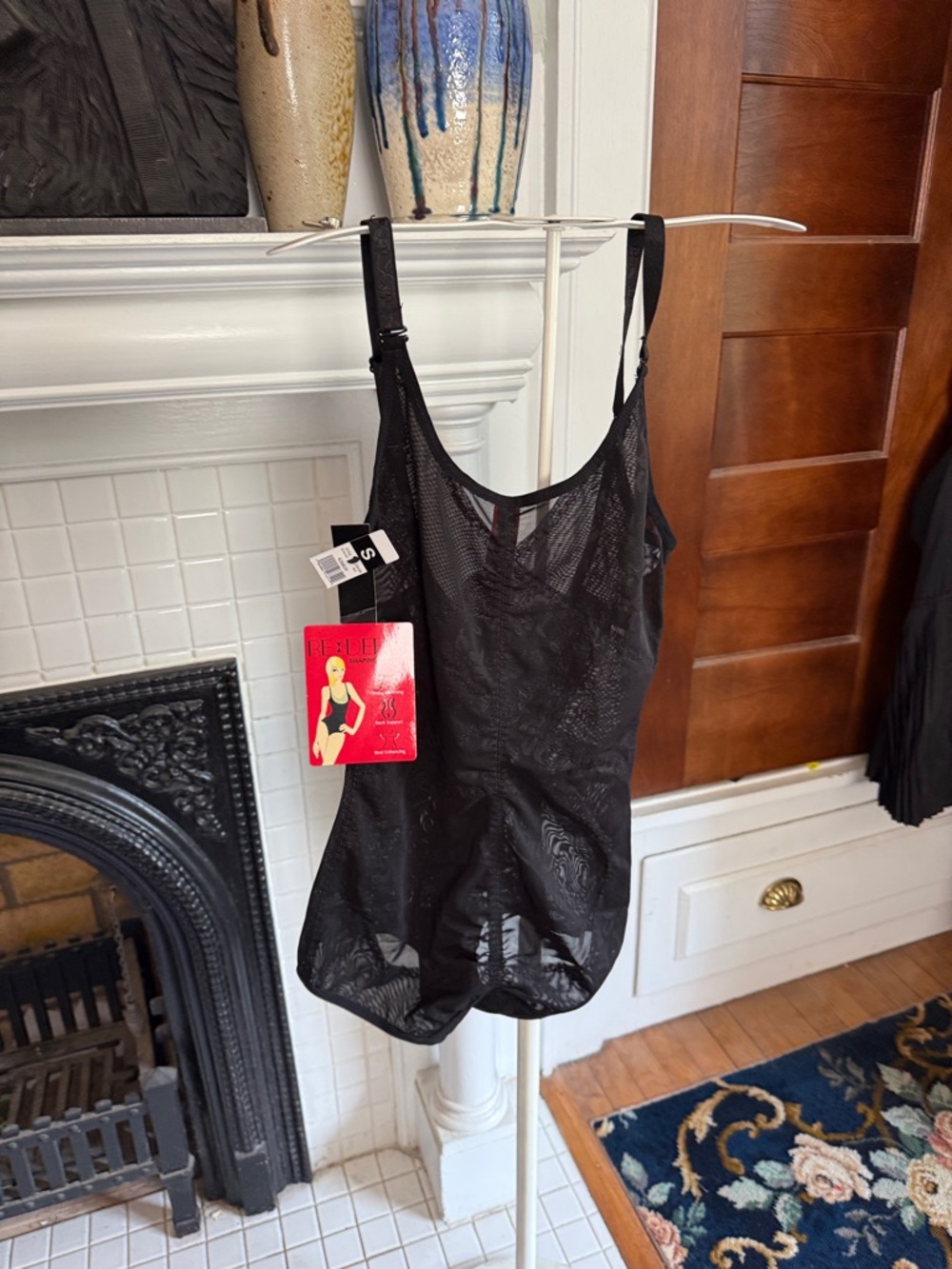 Black Sheer Shapewear Bodysuit with Adjustable Straps - NWT. Retail 38